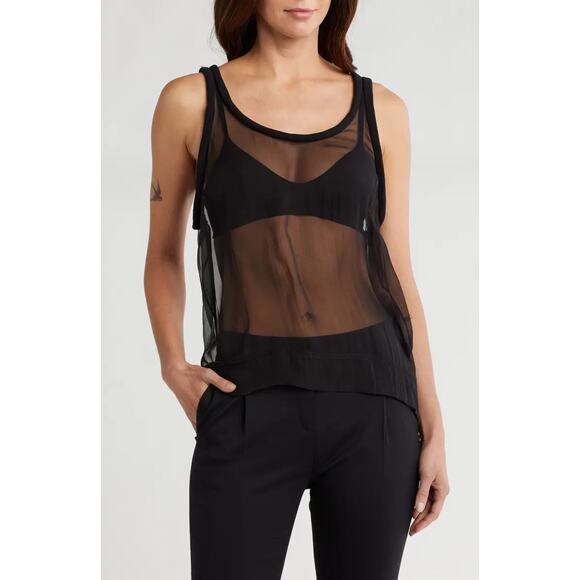 Valentino Tops - New VALENTINO Garavani Sheer 100% Silk Tank Top